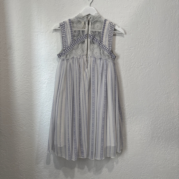 Women's Free People Mini Dress XS White Blue Sleeveless(278) - Picture 5 of 7